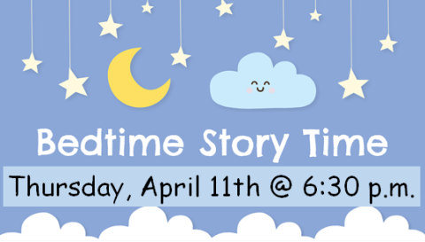 Bedtime Story Time with a cloud and a moon.