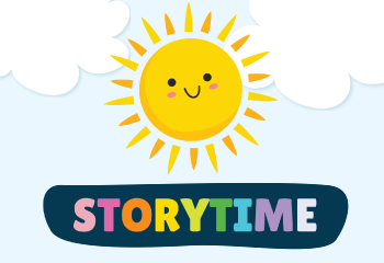 Happy sun with story time sign