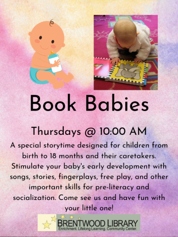A flyer for Book Babies events.