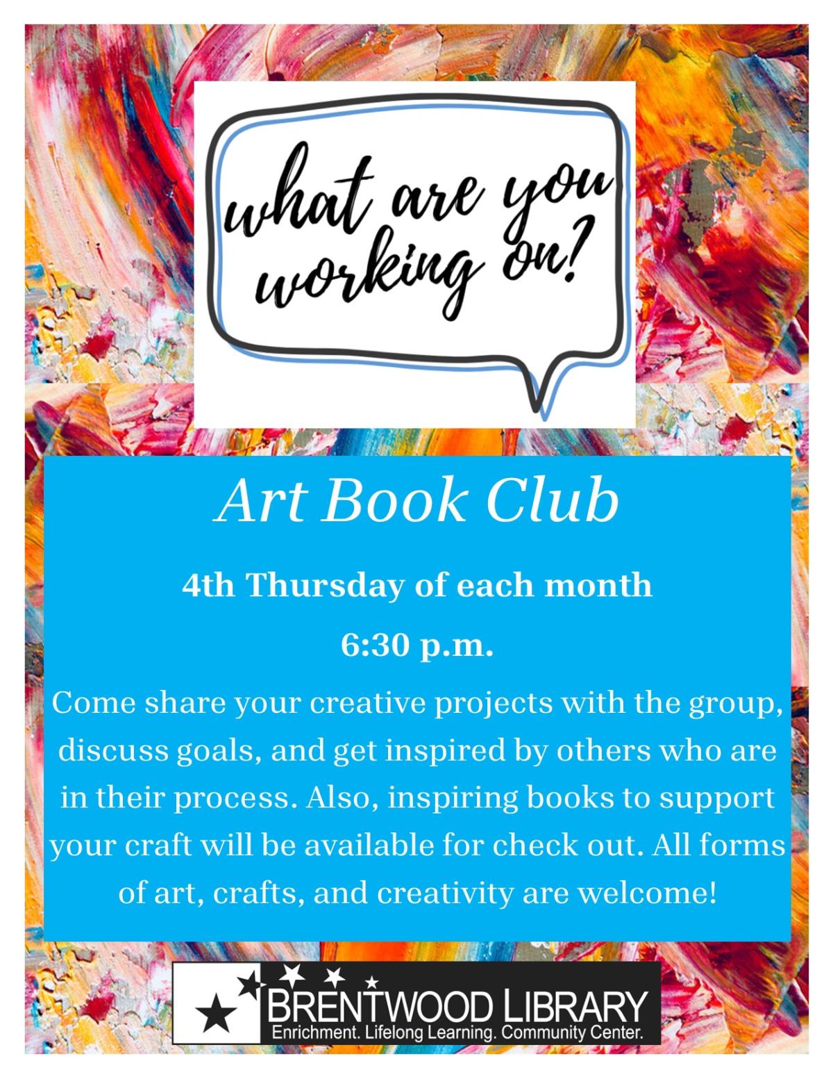 Art Book Club Flyer - "What are you working on?"