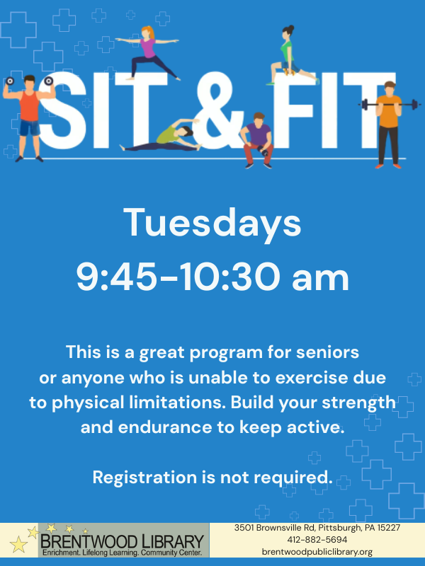 A flyer for the Sit'n'Fit event.
